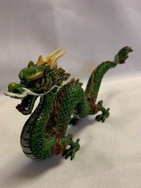 Fierce Chinese Style Dragon Sculpture in Green!
